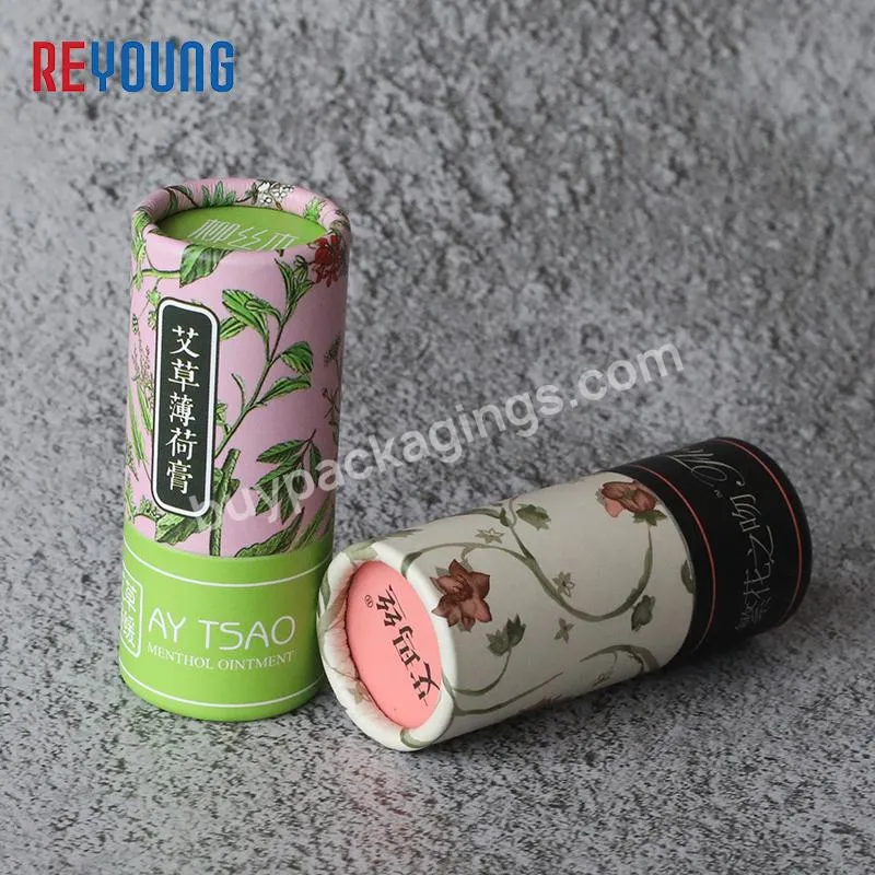 Biodegradable Eco Lipbalm Cosmetic Deodorant Roll Up Rigid Cardboard Deodorant Packaging Container Paper Tubes For Lip Balm