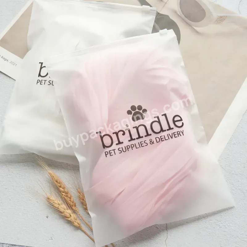 Biodegradable Eco Pvc Eva Frosted Clear Zipper Plastic Packaging Transparent Slide Zip Lock Bag For Clothing