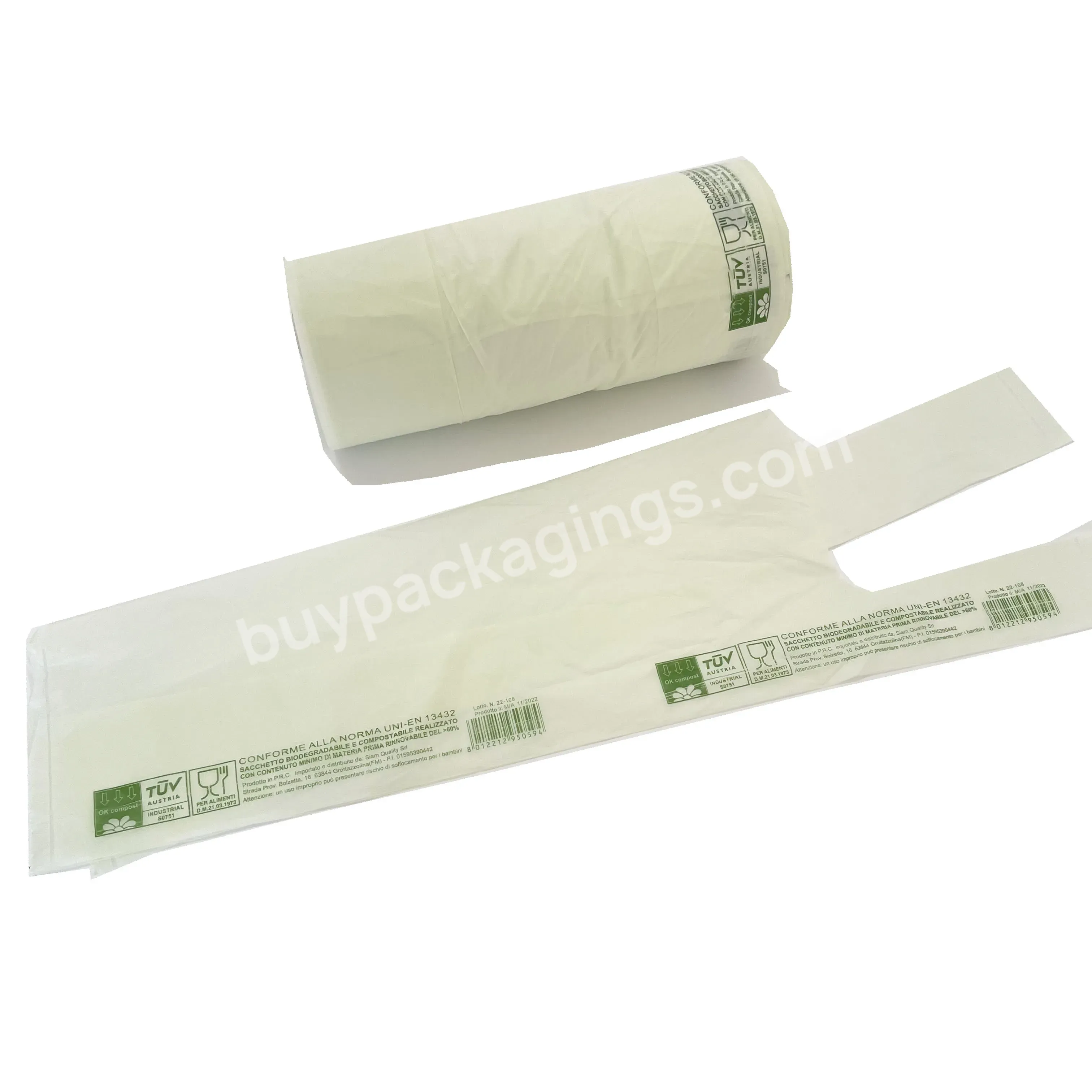 Biodegradable Edible Packaging Compostable Bag Grocery Shopping Plastic Bags For Supermarket