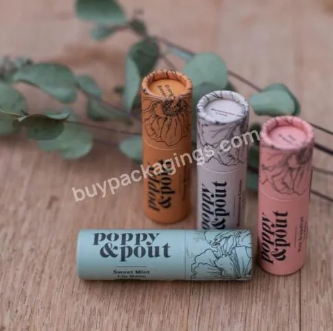 Biodegradable Empty Kraft Cardboard Push Up Deodorant Containers Push Up Lip Balm Tube Box