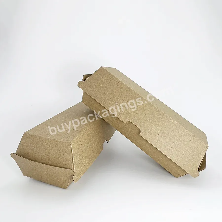 Biodegradable Factory Hot Selling Hot Dog Box Food Carton Folded Hot Dog Burger Packing Box