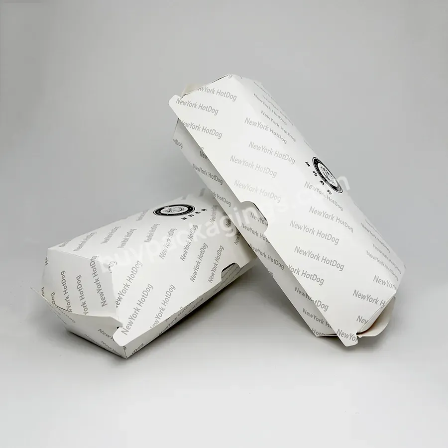 Biodegradable Factory Hot Selling Hot Dog Box Food Carton Folded Hot Dog Burger Packing Box