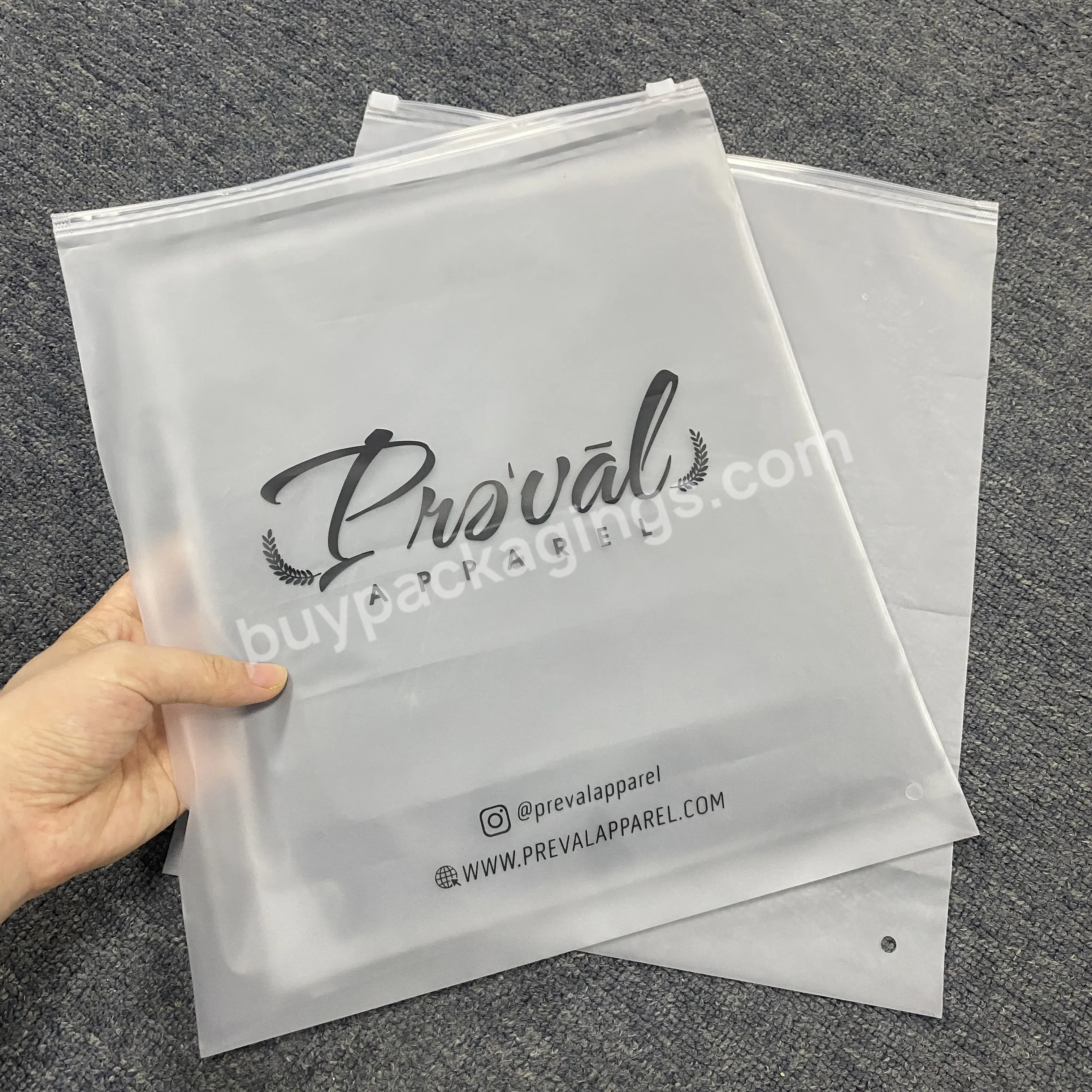 Biodegradable Frosted Zipper Bag Zip Lock Plastic Underwear Zipper Bikini Swimming Clothes Packaging Bag