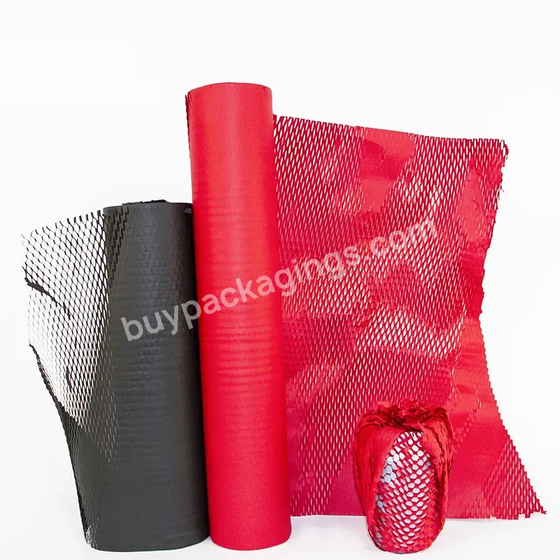 Biodegradable Honeycomb Packaging Paper Black Honeycomb Cushion Paper Roll Honeycomb Kraft Paper For Delicate Items