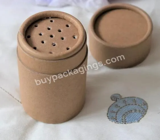 Biodegradable Kraft Cardboard Containers Dry Shampoo Powder Packaging Compostable Paper Tube With Sifter