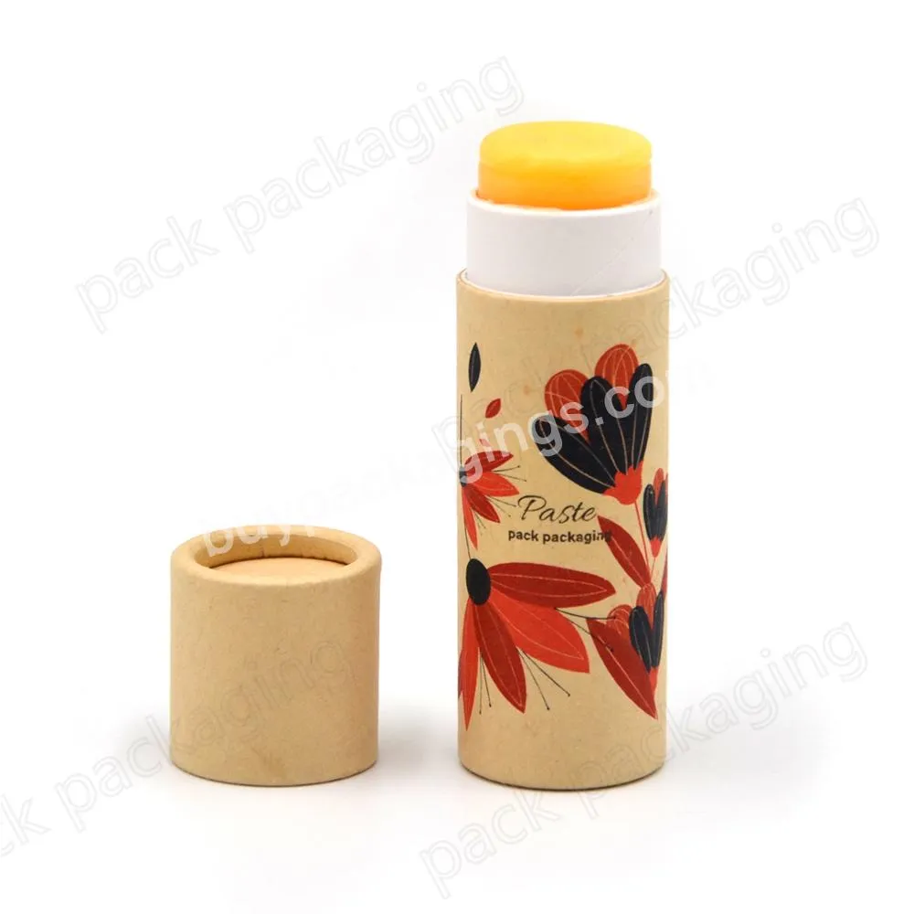 Biodegradable Kraft empty Cardboard tube for Deodorant Stick Container Lip Balm Tube Packaging