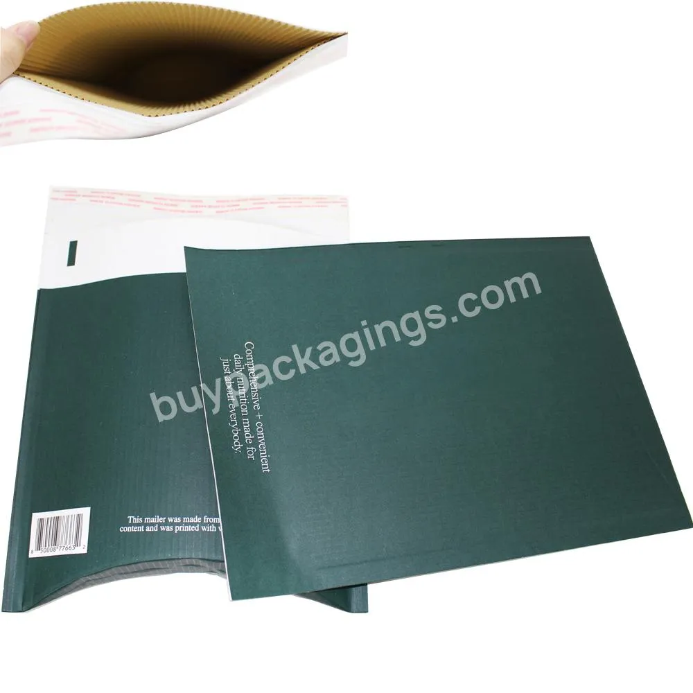 Biodegradable Kraft Paper Mailing Bags Corrugated Paper Padded Mailer Compostable Green  Envelope Shipping Packaging Bag