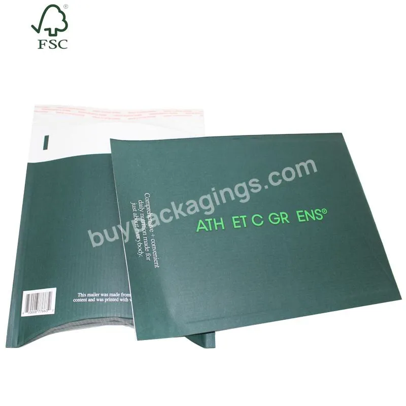 Biodegradable Kraft Paper Mailing Bags Corrugated Paper Padded Mailer Compostable Green  Envelope Shipping Packaging Bag