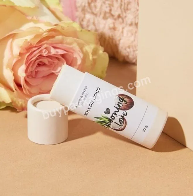 Biodegradable lip balm container paper tube packaging with custom colorful design