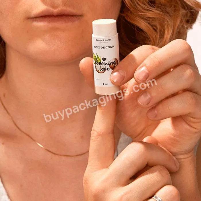 Biodegradable lip balm container paper tube packaging with custom colorful design