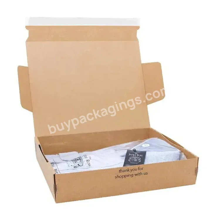 Biodegradable Mailer Mailing Shipping Tuck Top Corrugated Cardboard Paper Box For Dress With Logo For Clothes Clothing Packaging