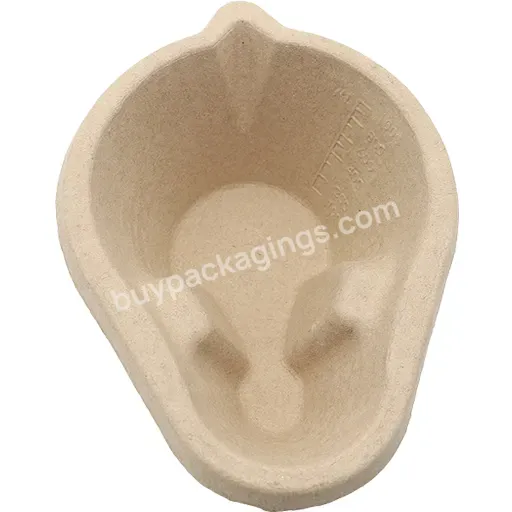 Biodegradable Nursing Molded Paper Pulp Measuring Jug I.3l For Hospitals Single Use Bowls Trays & Containers Fully Macerated