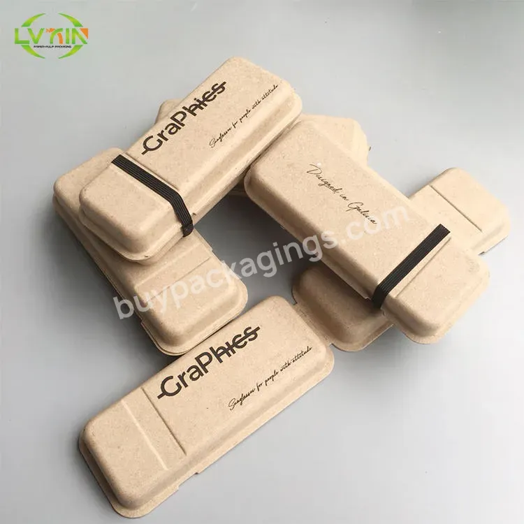 Biodegradable Paper Packing Box Degradable Dry Press Pulp Packaging Recycle Molded Paper Pulp Packaging Box Molded Pulp Tray