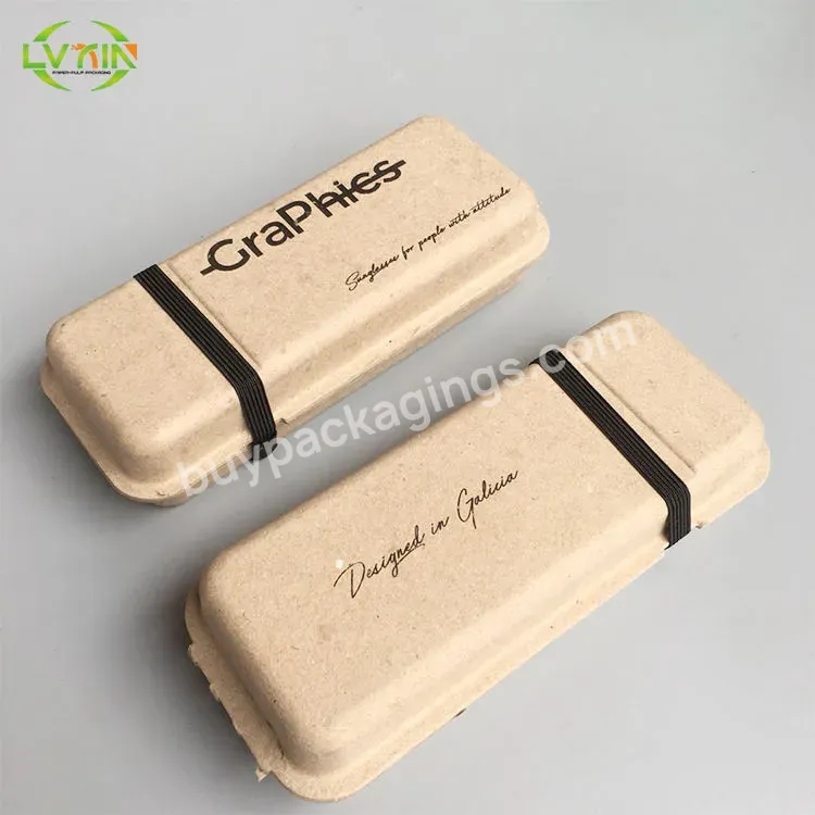 Biodegradable Paper Packing Box Degradable Dry Press Pulp Packaging Recycle Molded Paper Pulp Packaging Box Molded Pulp Tray