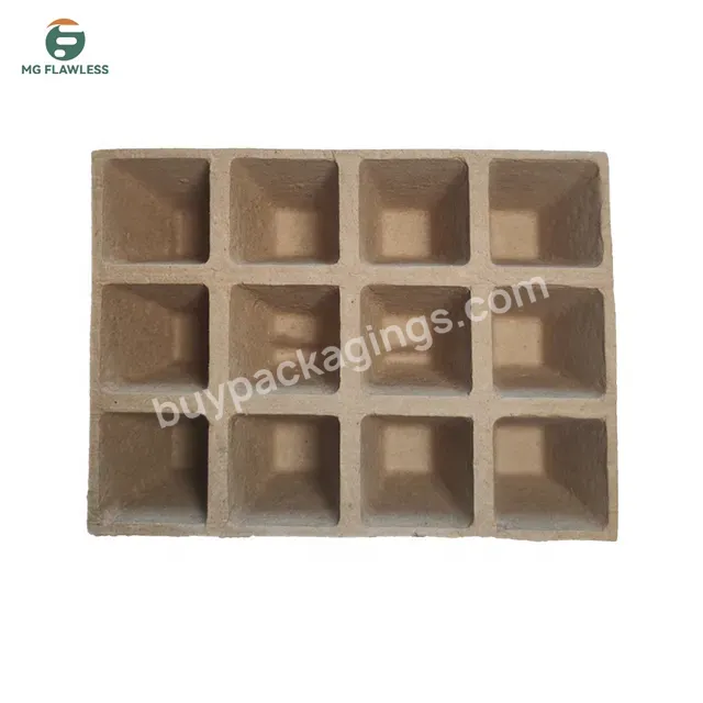 Biodegradable Paper Pulp 12 Cells Nursery Seeding Starter Pots Tray For Garden Planting Seedlings Sow And Growing Lawn Kit