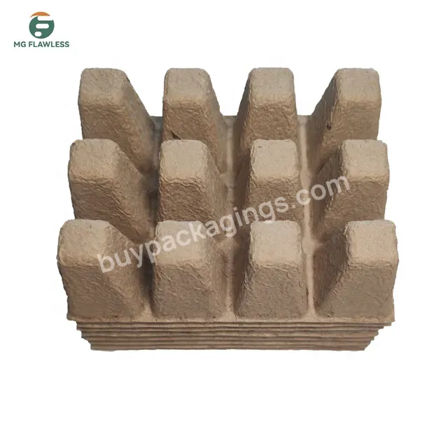 Biodegradable Paper Pulp 12 Cells Nursery Seeding Starter Pots Tray For Garden Planting Seedlings Sow And Growing Lawn Kit