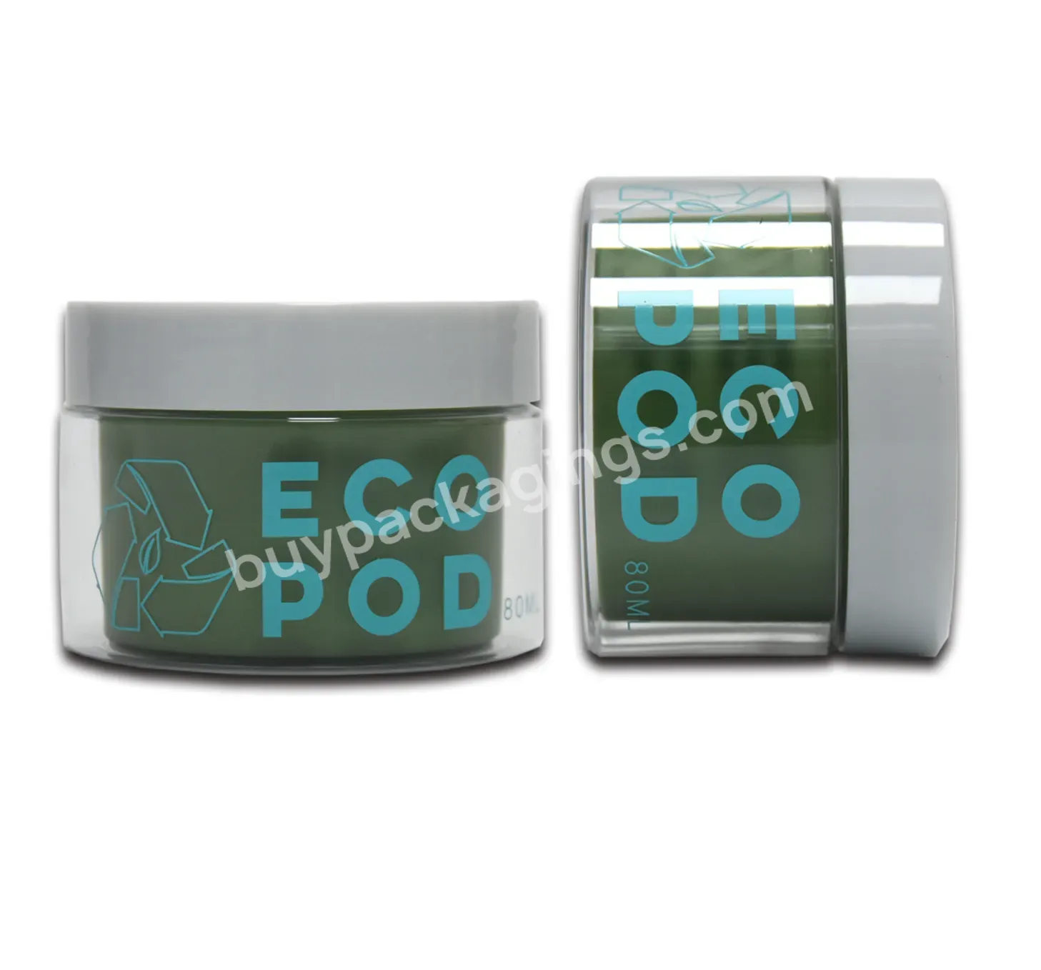 Biodegradable Pet Cosmetic Containers Cream Jar For Personal Skin Care Use Sustainable Packaging