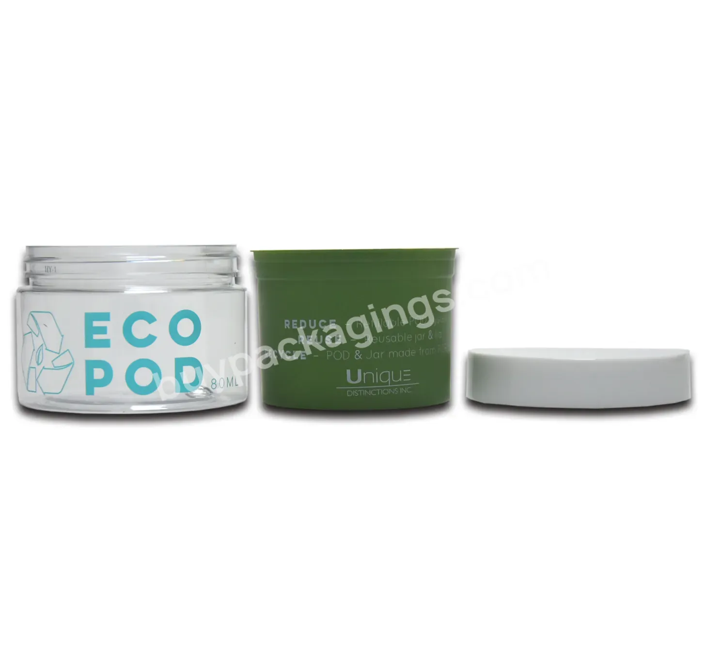 Biodegradable Pet Cosmetic Containers Cream Jar For Personal Skin Care Use Sustainable Packaging