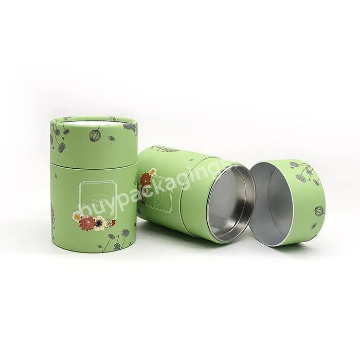 Biodegradable Plastic Free Tea Paper Tube Canister Food Grade Cardboard Cylinder Empty coffee Tea Paper Tube Packaging