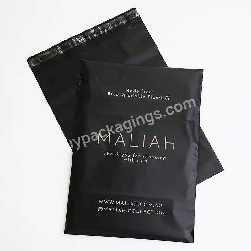 Biodegradable Poly Mailers Custom Printed Mailing Express Bag With Logo Eco Friendly Black Matte - Buy Mailer Bag Custom,Black Mailing Bag,Matte Poly Mailers Bag.