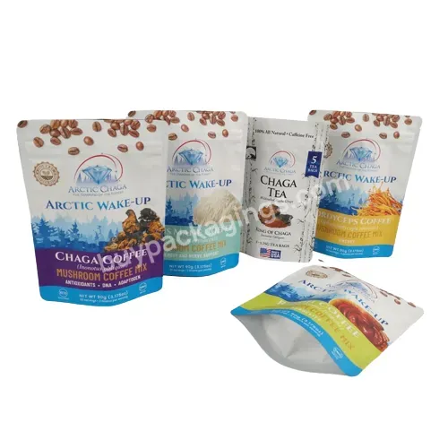 Biodegradable Pouches Custom Kraft Paper Stand Up Pouch Resealable Ziplock Protein Powder Bags