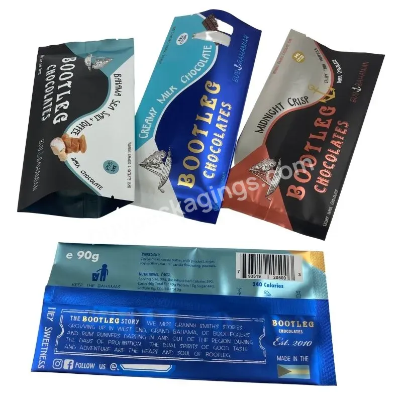 Biodegradable Printing Back Seal Food Packaging Bag Chocolate Candy Snack Energy Cereal Bar Wrapper Packaging