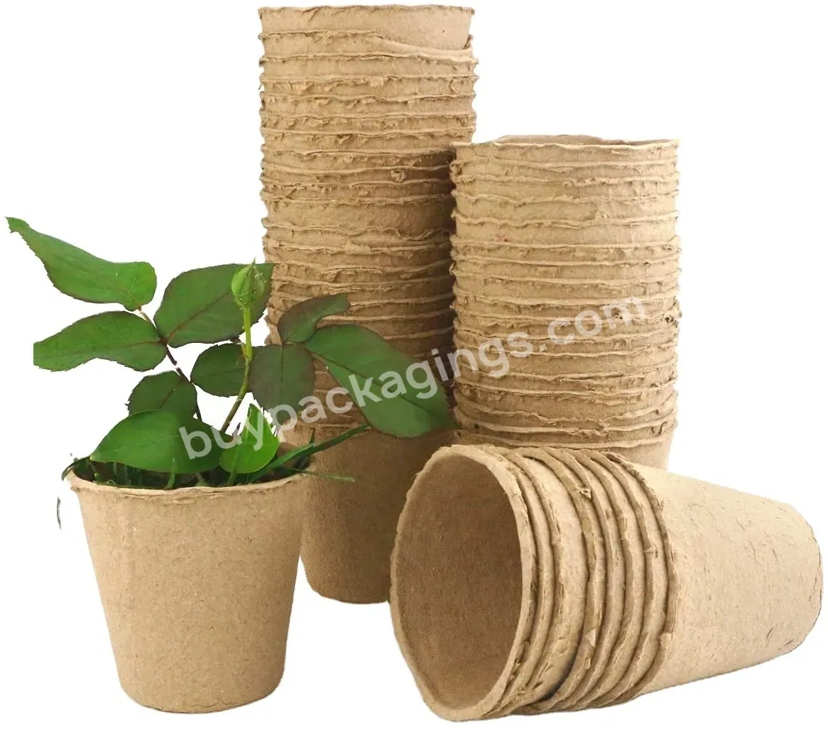 Biodegradable Pulp Molded Fiber Used Nursery Pots 8 Cm Round