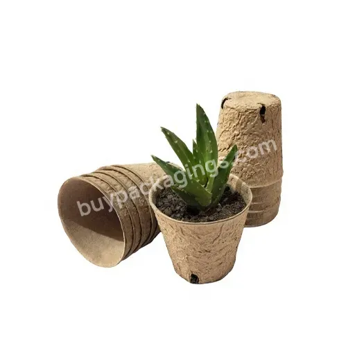 Biodegradable Pulp Molded Fiber Used Nursery Pots 8cm Round Garden Environmental Protection Seed Cup