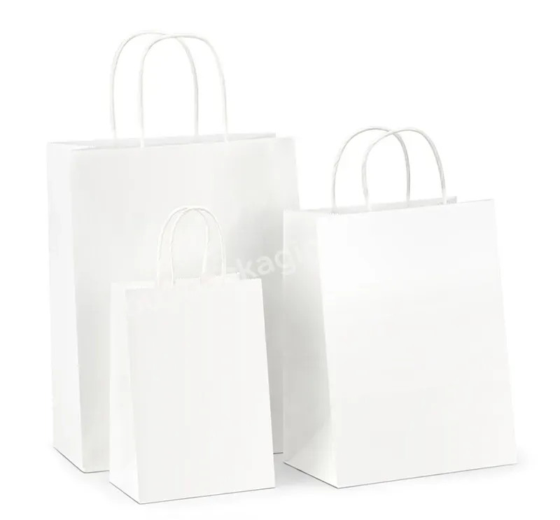 Biodegradable Recyclable Shopping Take Out Kraft Paper Packaging Bag With Logo Pattern Printed