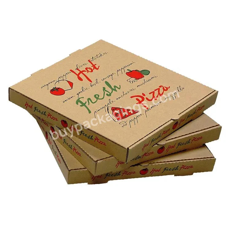 Biodegradable Recycled Material Pizza Box Custom Printed Hot Friendly Take Away Pizza Box