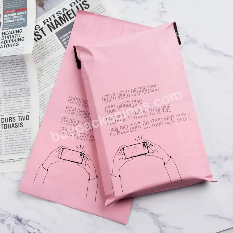 Biodegradable Reusable Matt Pink Mailer Poly Plastic Courier Envelopes Packing Shipping Pouch Bag For Clothing & Shoes