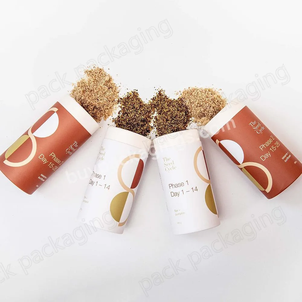 Biodegradable round cardboard tea paper tube packaging Empty food Herbal Tea Kraft Cylinder packaging