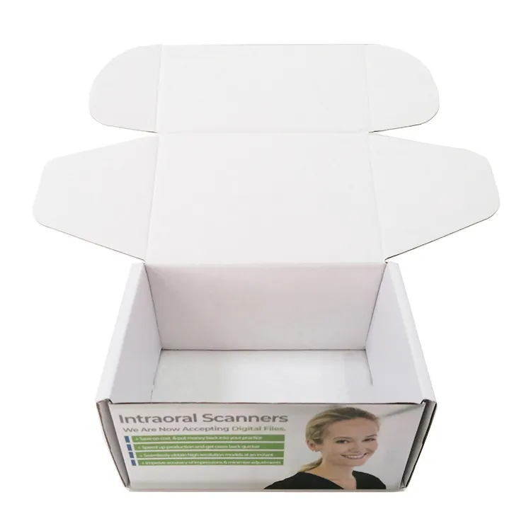 Biodegradable small paper corrugated shipping white box