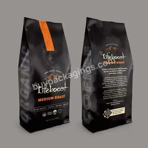 Biodegradable Square Flat Bottom Paper Plastic Stand Up Bag For Coffee Packaging Bags With The Valve And Zip Coffee Bean Bag - Buy Coffee Bags,Custom Resealable Ziplock Stand Up Pouch Clear Window Tea Coffee Snack Packaging Food Kraft Paper Pla Pbat