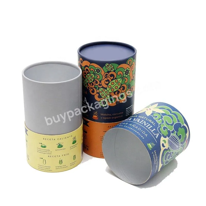 Biodegradable Tea Packaging Cylinder Box Paper Tubes For TeaChocolateCandy Custom Logo Printed