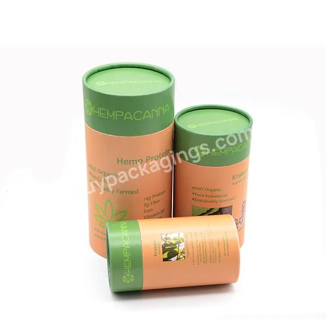 Biodegradable Tea Packaging Eco Friendly Custom Design Kraft Paperboard Tube