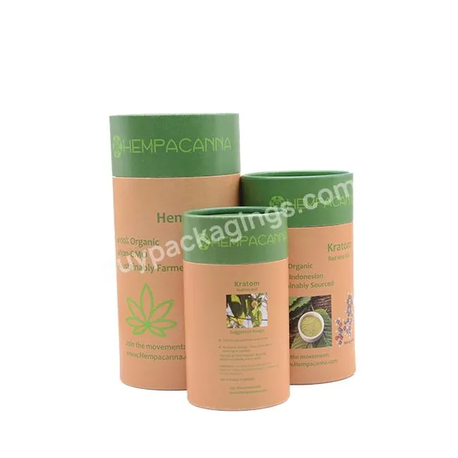 Biodegradable Tea Packaging Eco Friendly Custom Design Kraft Paperboard Tube