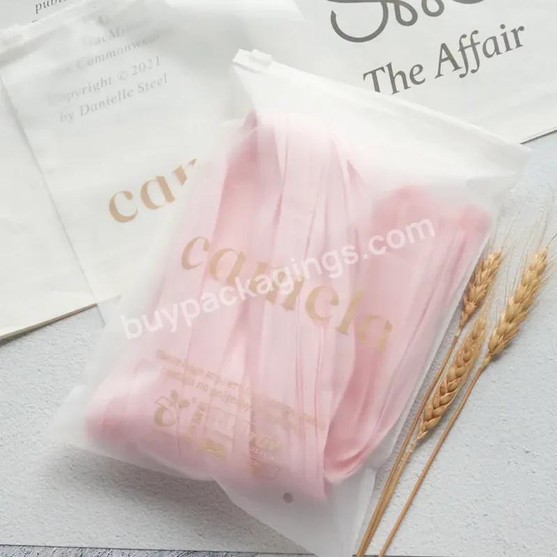 Biodegradable Transparent Small Mini Frosted Zipper Plastic Zip Lock Slider Packaging Bag For Cloth