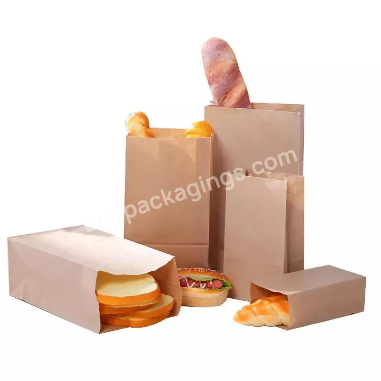 Biodegradable Waterfood Kraft Custom Red Printed Fast Food Paper Bags,Paper Bag High Quality Grade Food Packing Bag