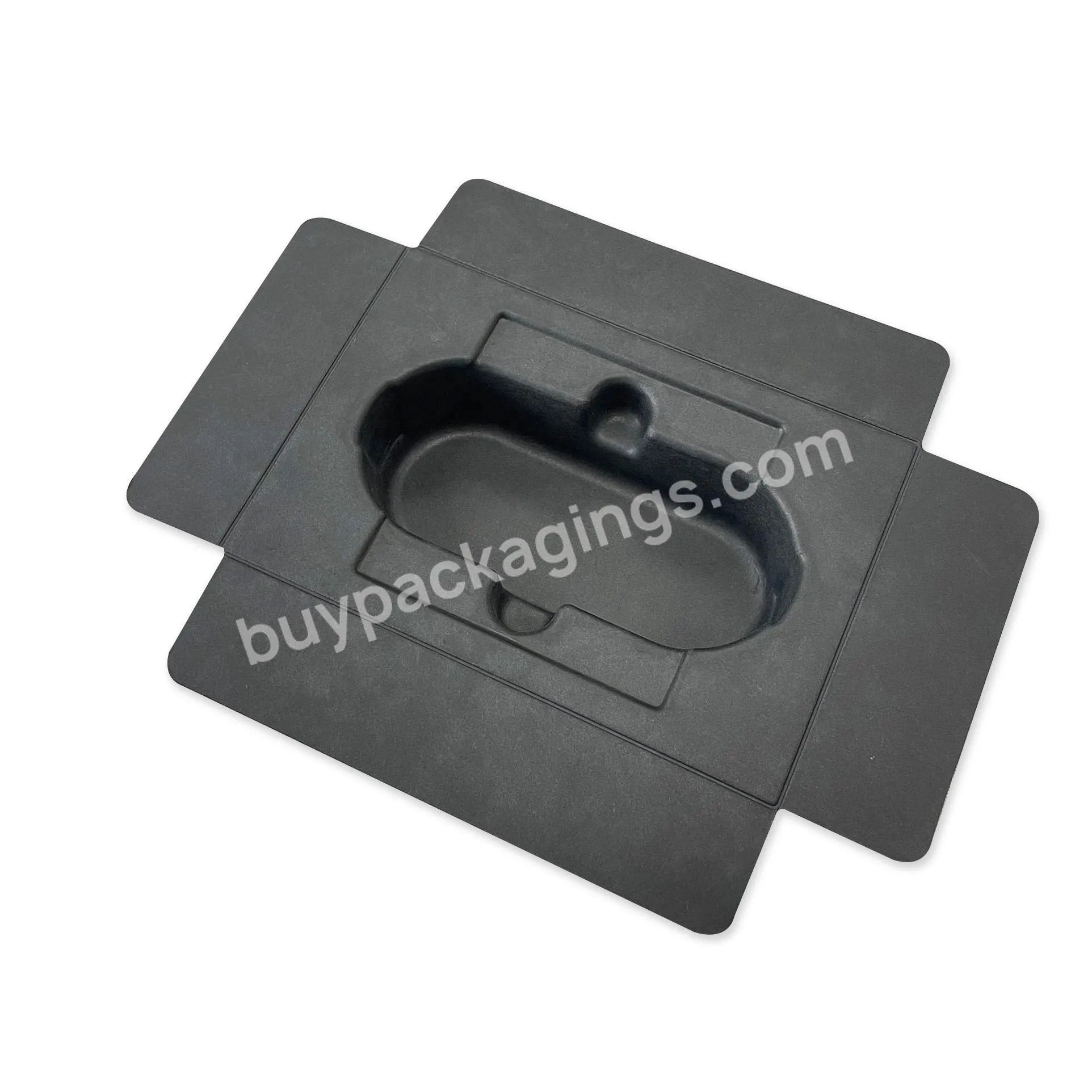 Biodegradable Wet Press Black Pulp Molded Tray Customized Insert For Box Packaging