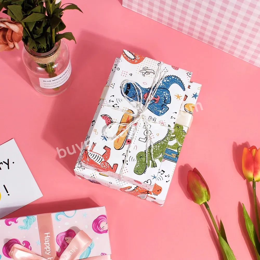 Birthday Cartoon Gift Wrapping Paper Small Fresh Dinosaur Sweet Mermaid Gift Fresh Wrapping Paper - Buy Fresh Flowers Wrapping Paper,Birthday Wrapping Paper,Custom Gift Wrapping Paper.