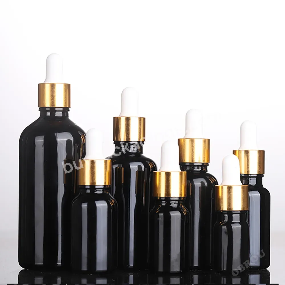 Black 10ml 15ml 20ml 30ml 50ml 100ml Glass Dropper Bottle 5ml Essential Oil Round Dropper Bottles