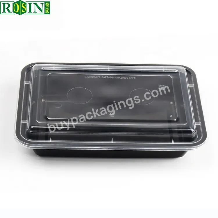 Black 1/2 Compartment Custom Microwave Heat Leak Proof Lunch Food Grade Pp Plastic Blister Container With Lid