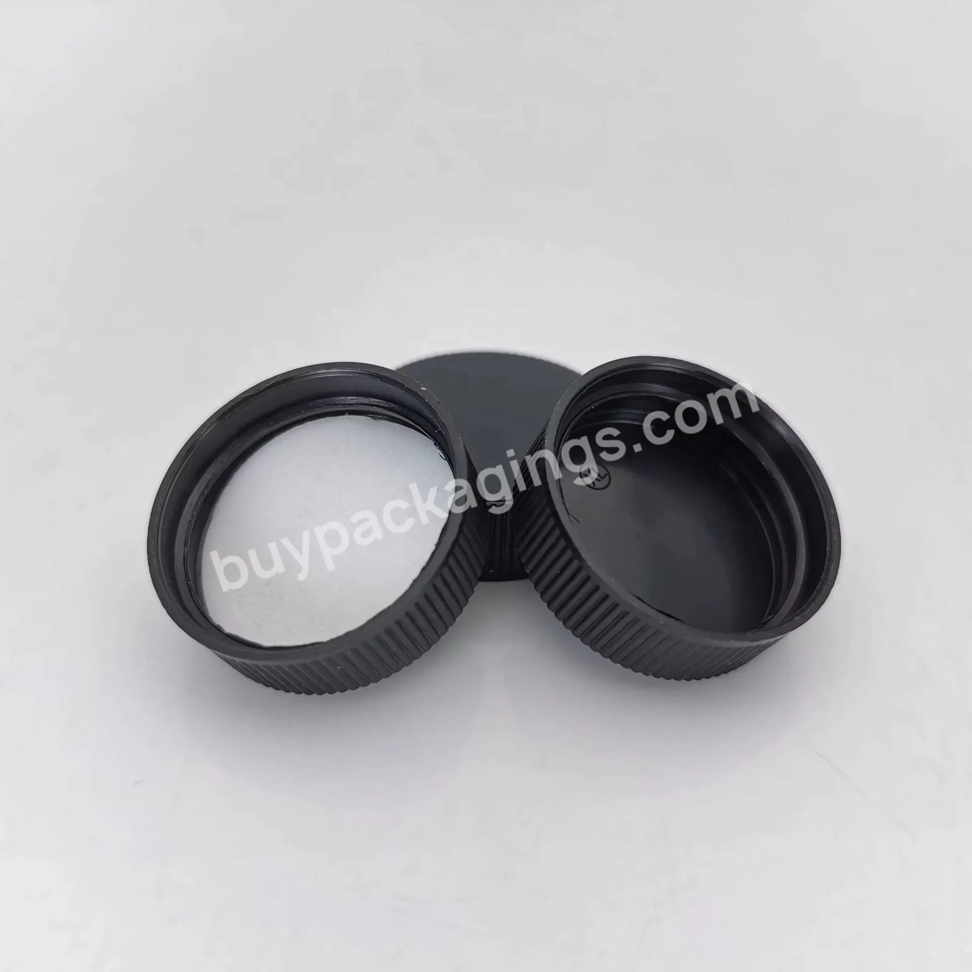 Black 32mm 32/400 Plastic Pp Ribbed Screw Cap Lids