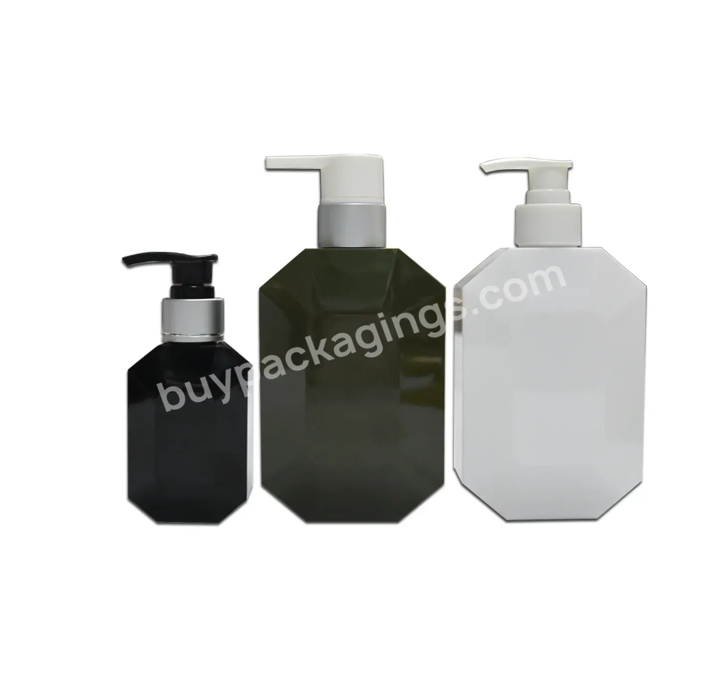 Black 400ml Petg Shampoo Bottle Cosmetic Packaging Container For Shower Gel Hair Shampoo Bottle Hand Sanitizer Packaging