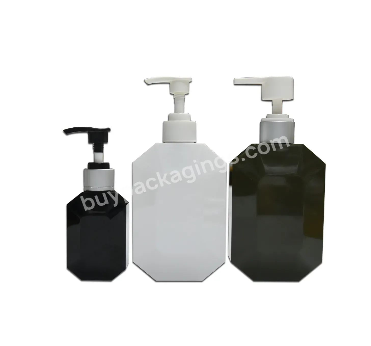 Black 400ml Petg Shampoo Bottle Cosmetic Packaging Container For Shower Gel Hair Shampoo Bottle Hand Sanitizer Packaging