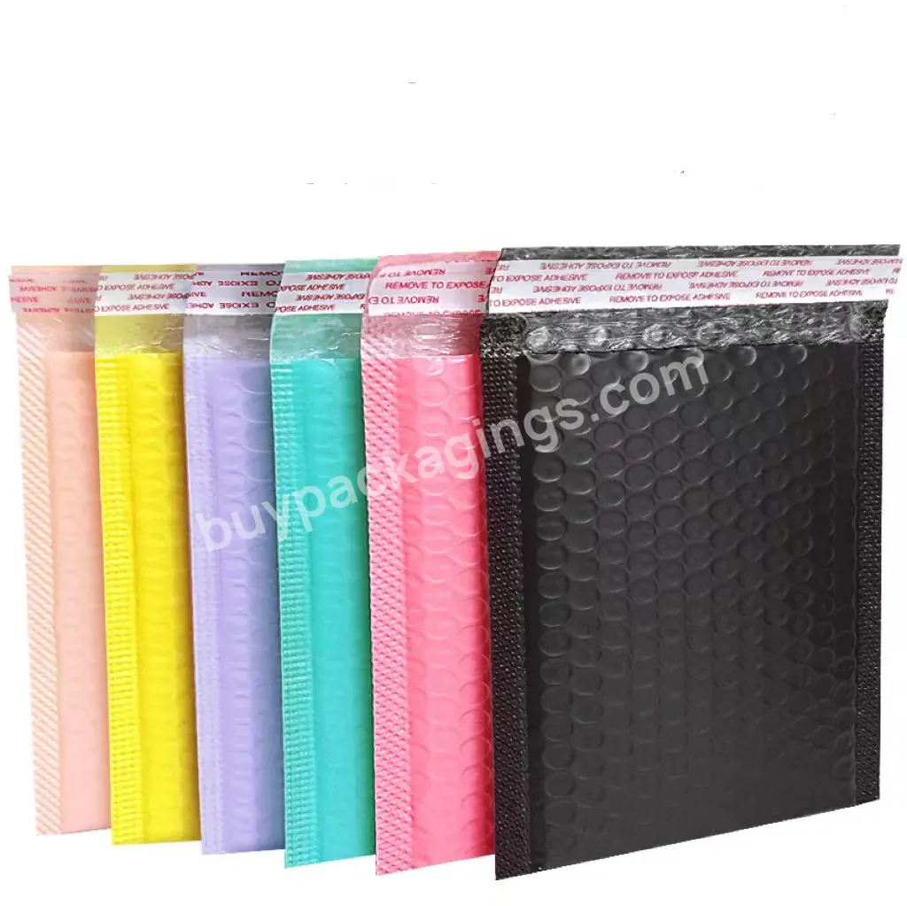 Black 4x7 Custom Printed Light Pink Packaging Plastic Envelopes Padded Shipping Bag Mailing Bag Bubble Mailer