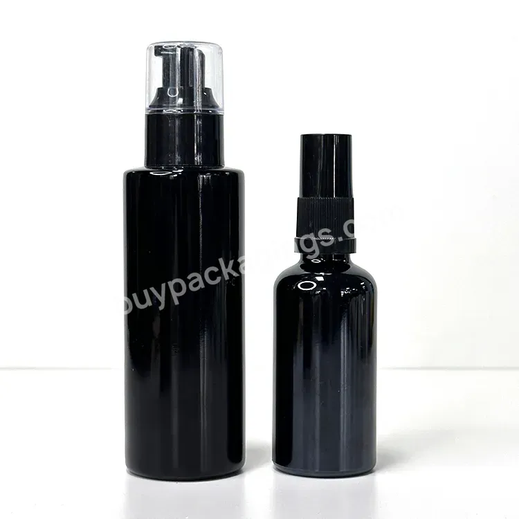 Black 5ml 10ml 15ml 20ml 30ml 50ml 100ml Glass Dropper Bottle Oil Essential Oil Dark Violet Glass Bottle With Spray Lid