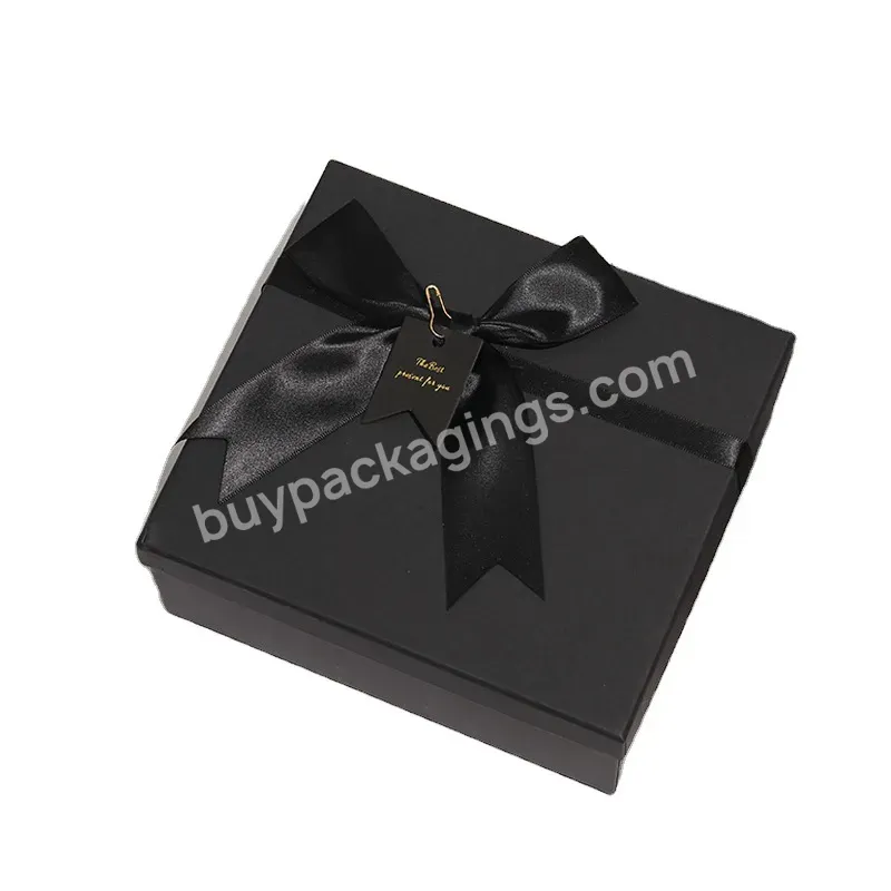 Black Bow Stock Wholesale Large Valentines Day Bottom Cover Packaging Box Large Gift Box