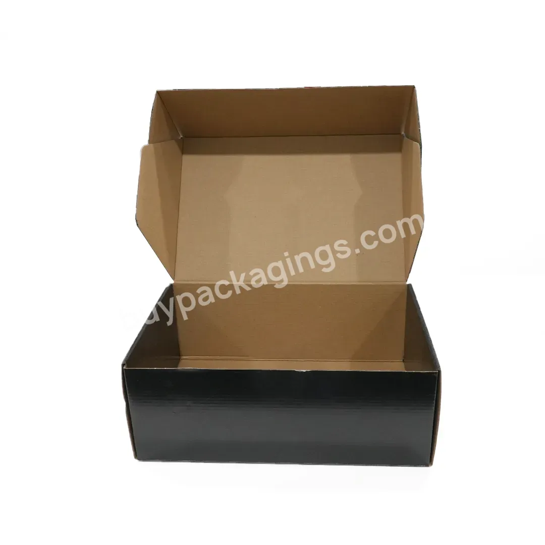 Black Brown Custom Design Printed Paper Mailer Shipping Boxes With Logo Packaging For Bag